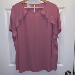 Van Heusen 2XL dusty Rose Blouse with Ruffle Detail
